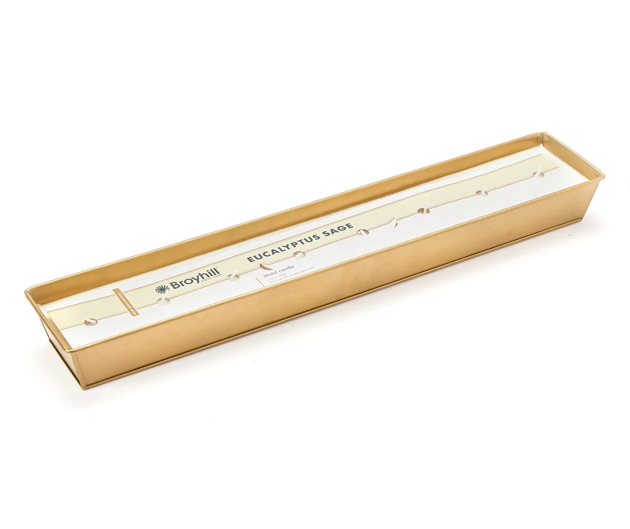 New Beginnings Eucalyptus Sage Gold 8-Wick Tray Candle, 33.5 Oz. 1 New Beginnings Eucalyptus Sage Gold 8-Wick Tray Candle, 33.5 Oz.