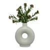 New Beginnings Green Artificial Floral Arrangement With White Round Ring Vase