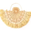 Wild Sedona Raffia & Beads Hanging Wall Fan