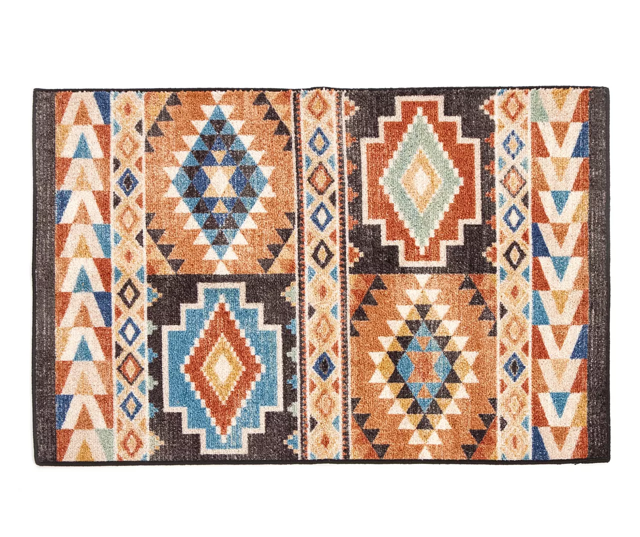 Broyhill Orange & Brown Geometric Accent Rug 3 Broyhill Orange & Brown Geometric Accent Rug - Image 3
