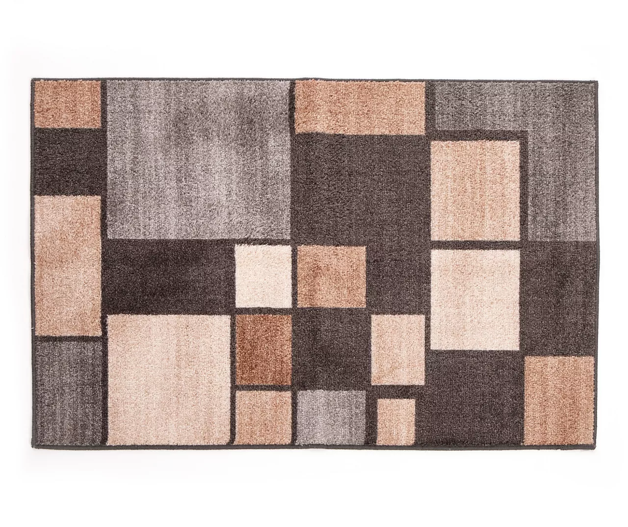Broyhill Gray & Taupe Color Block Accent Rug 2 Broyhill Gray & Taupe Color Block Accent Rug - Image 2