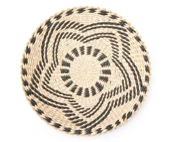 Tan & Black Star Woven Grass Wall Decor