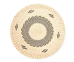 Tan & Black Spiral Woven Grass Wall Decor