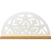 White Fleur-De-Lis Carved Wood Wall Shelf
