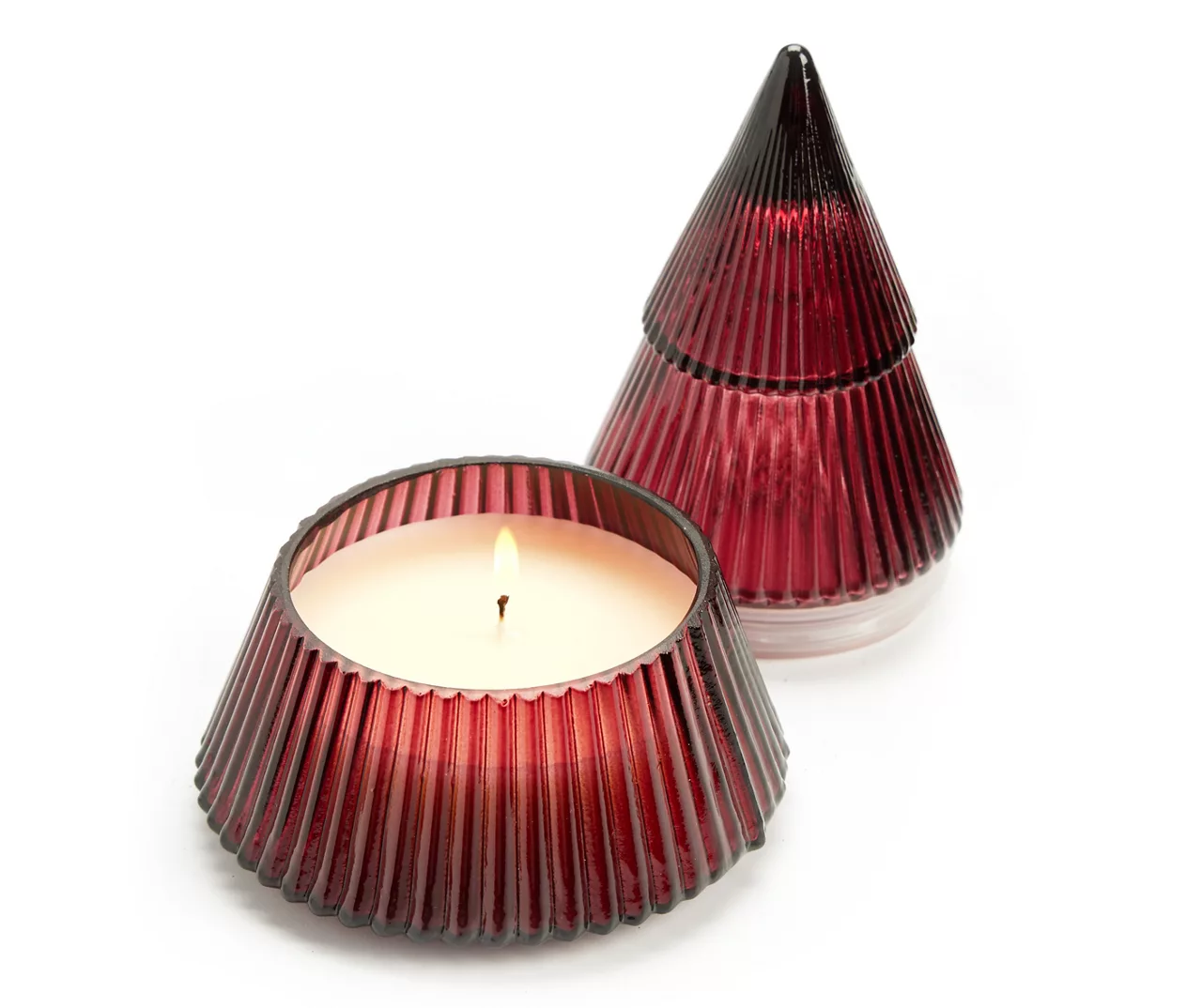 Festive Gathering Sparkling Cinnamon Glass Tree Candle, 8 Oz. 2 Festive Gathering Sparkling Cinnamon Glass Tree Candle, 8 Oz. - Image 2