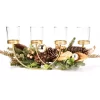 Festive Gathering Gold 4-Tier LED Votive Candle Centerpiece With Pine, Leaves And Berries