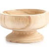 Homeward Turned Paulownia Wood Bowl With Pedestal