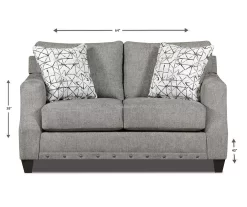 Alexandria Gray Chenille Loveseat -Broyhill 810616680 A8