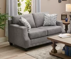 Alexandria Gray Chenille Loveseat -Broyhill 810616680 B0 1