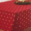 Broyhill Festive Gathering Red & Gold Foil Trees Fabric Tablecloth