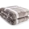 Gray & White Plaid Twin/Full Velvet Plush Blanket