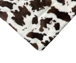 Cream & Brown Cow Print Faux Fur Full/Queen Comforter -Broyhill 810617565 810617566 A8 3 1