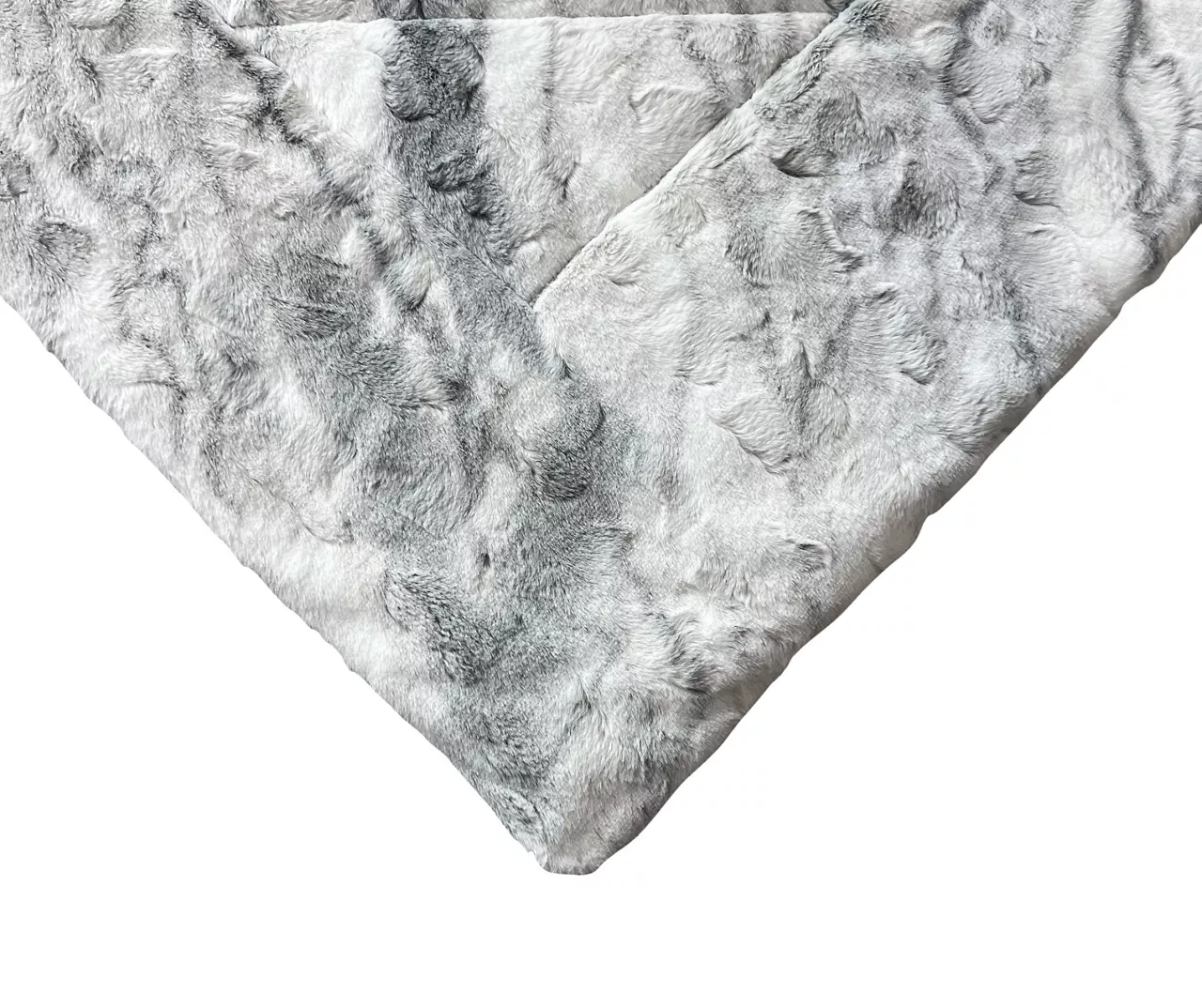 Gray Marble Print Faux Fur Full/Queen Comforter 4 Gray Marble Print Faux Fur Full/Queen Comforter - Image 4
